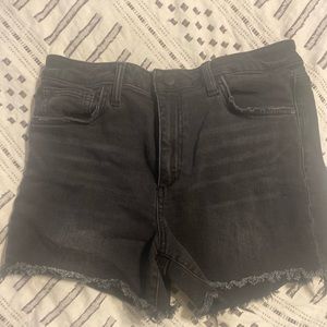 Black fringe denim jeans